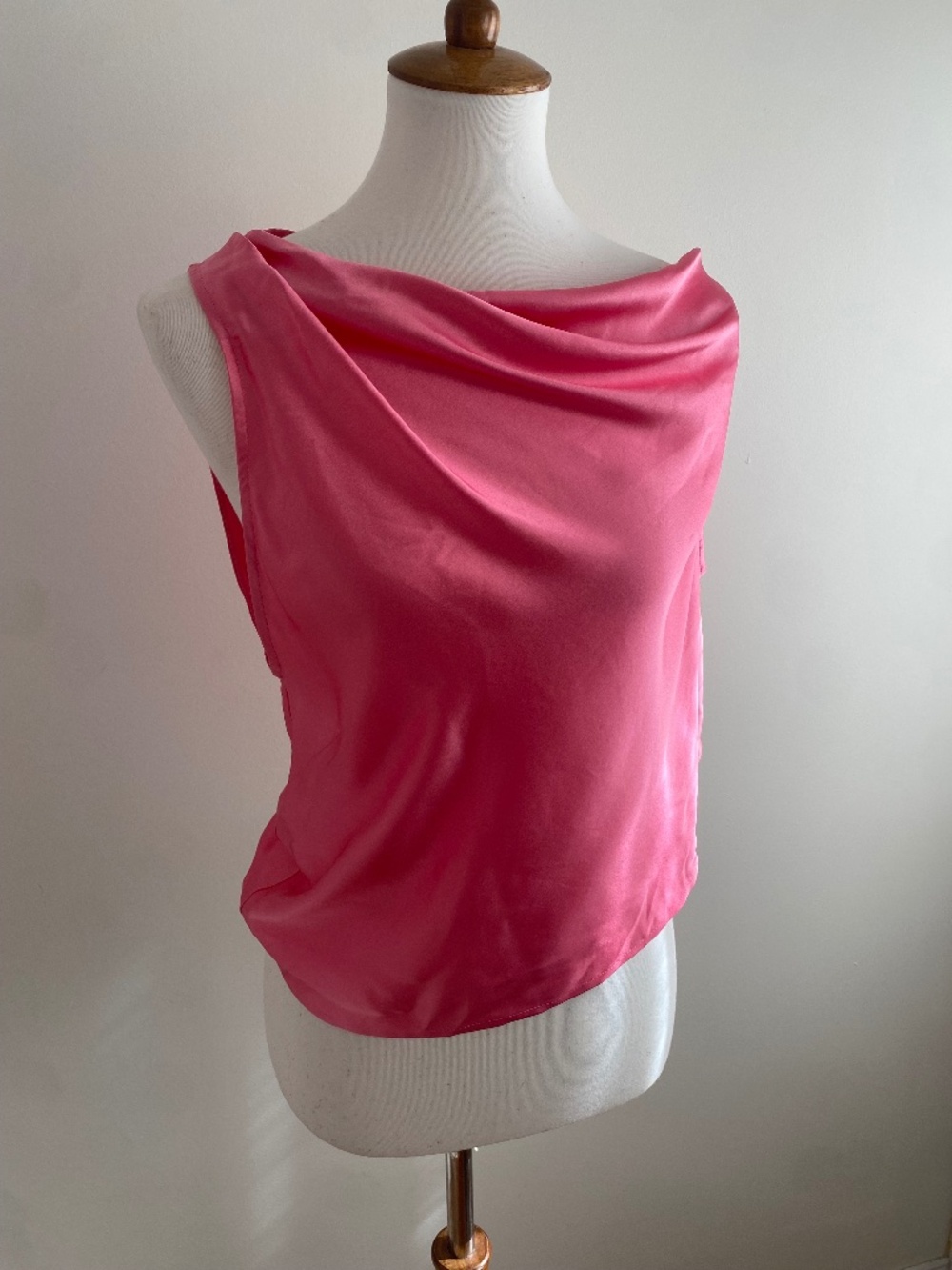 NWT The Sei Pink Asymmetrical Cowl Top 100% Silk, Size 4